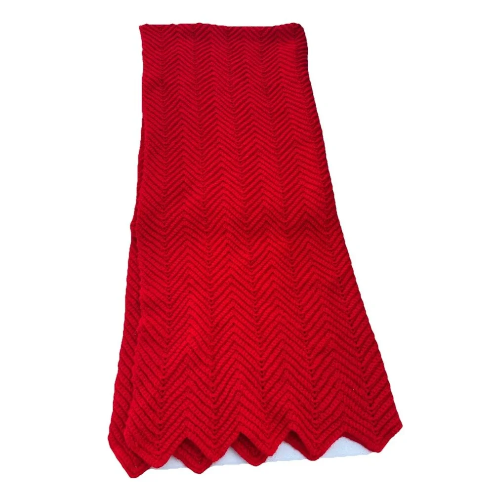 Red hand crocheted throw/Afghan/Christmas/ Holidays